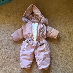 Pink Hooded Baby Snowsuit